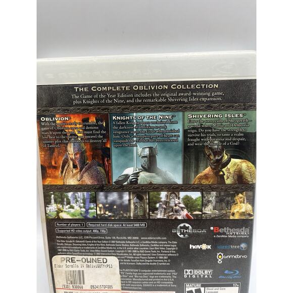 Elder Scrolls IV Oblivion Game of the Year Edition (PS3 2007) Complete Tested - Picture 3 of 7